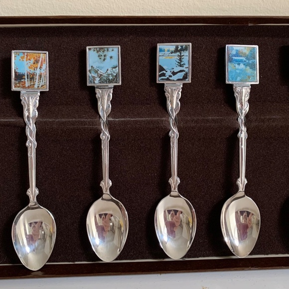 Six Cdn. Souvenir Spoons, Robert Genn, Cdn. Artist - Picture 1 of 6